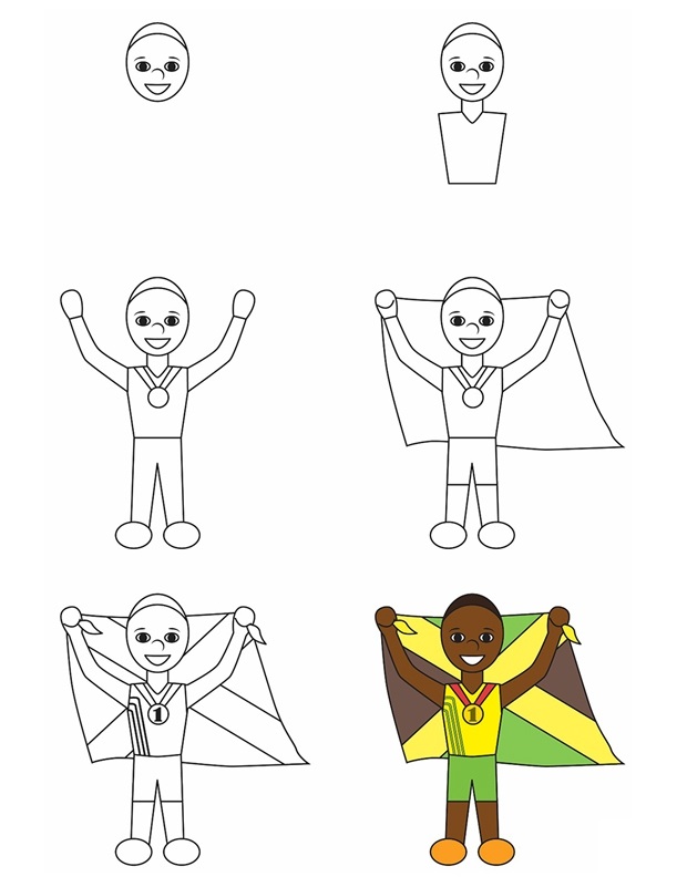 How To Draw Usain Bolt