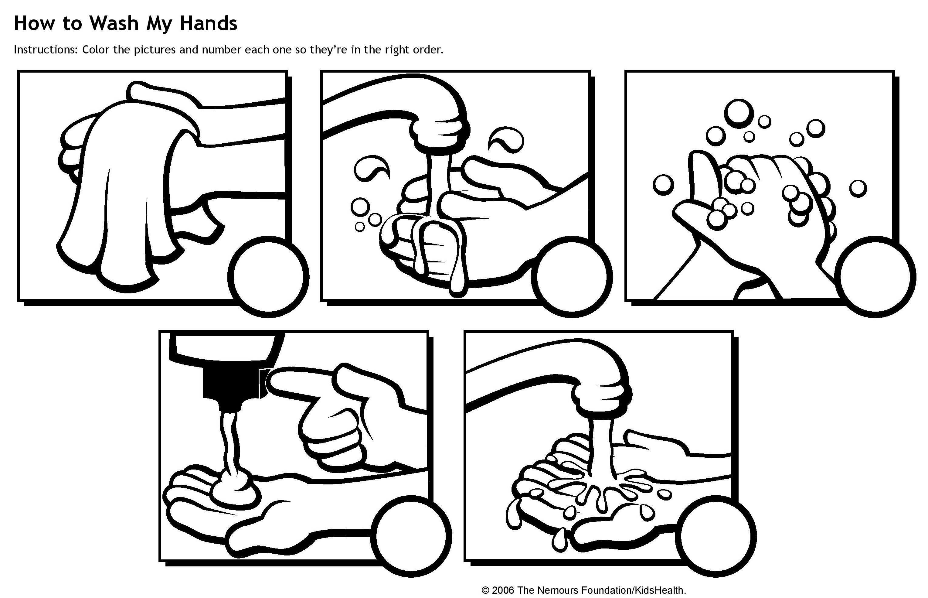 How To Wash My Hands Worksheet For Kids