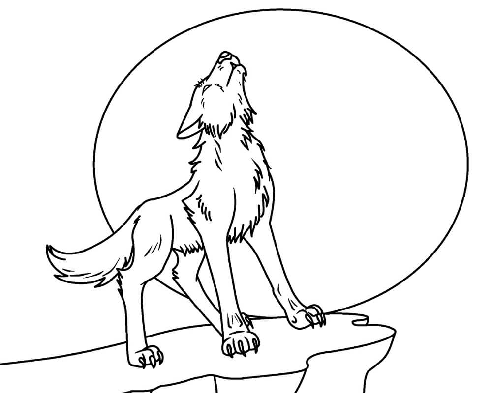 Howling Wolf Coloring Page