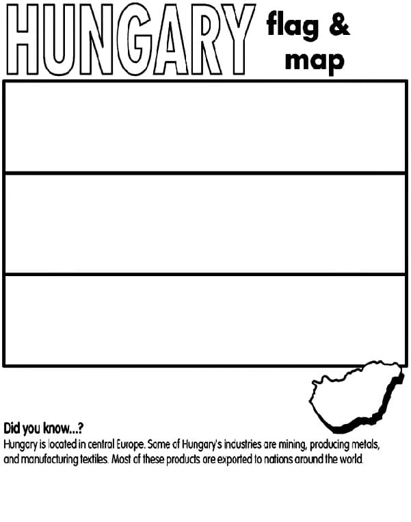 Hungary Flag and Map