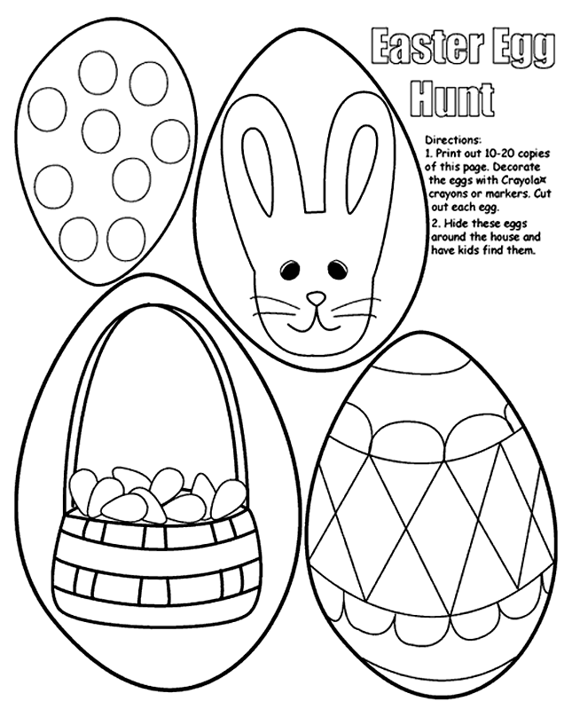 Hunt For Eggs On Easter Coloring Page