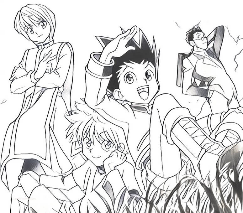 Hunter x Hunter Characters 2 Coloring Page