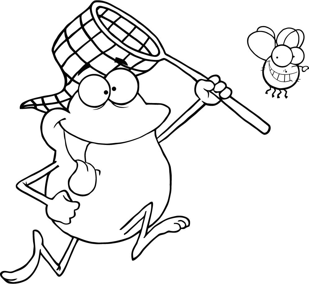 Hunting Frog Coloring Page