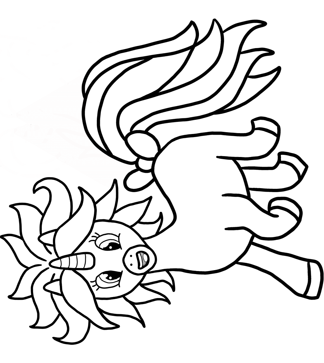 Hyperactive Unicorn Coloring Page