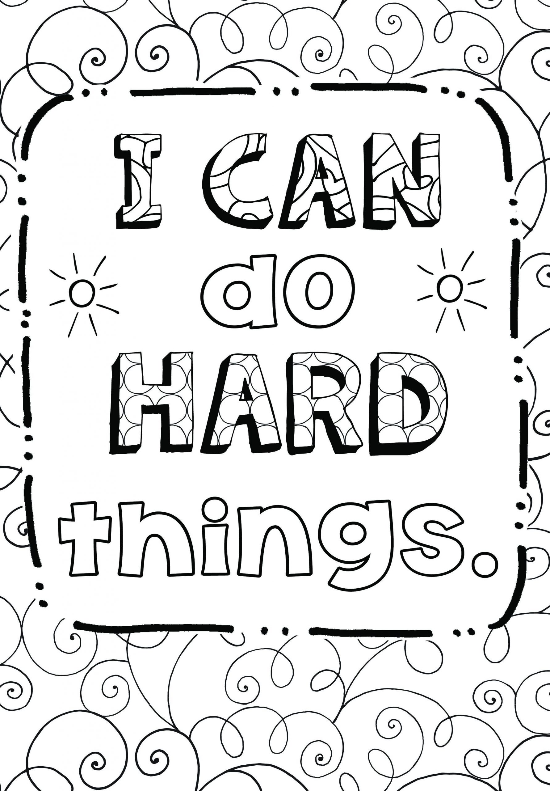 I can do hard things Coloring Page