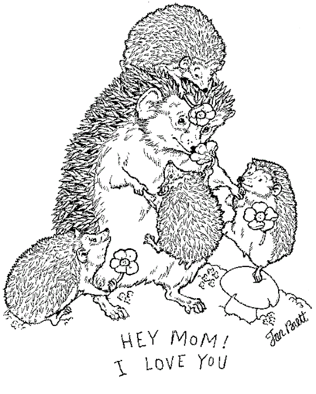 I Love My Mom By Jan Brett Coloring Page