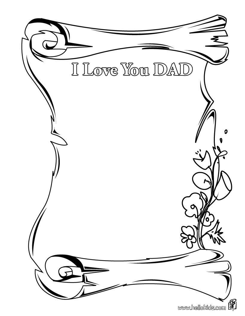 I Love You Dad Letter Fathers Day