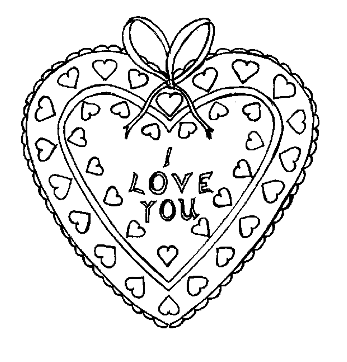 I Love You Free Valentines Coloring Page