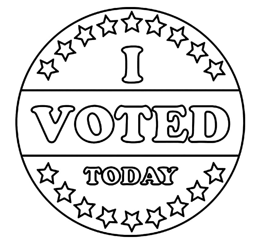 I Voted Today Coloring Page