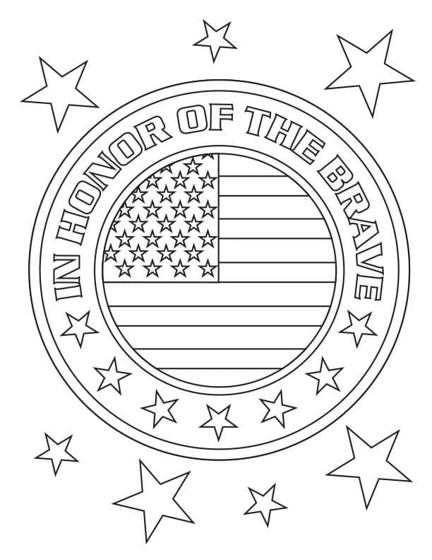 In Honor of the Brave Coloring Page