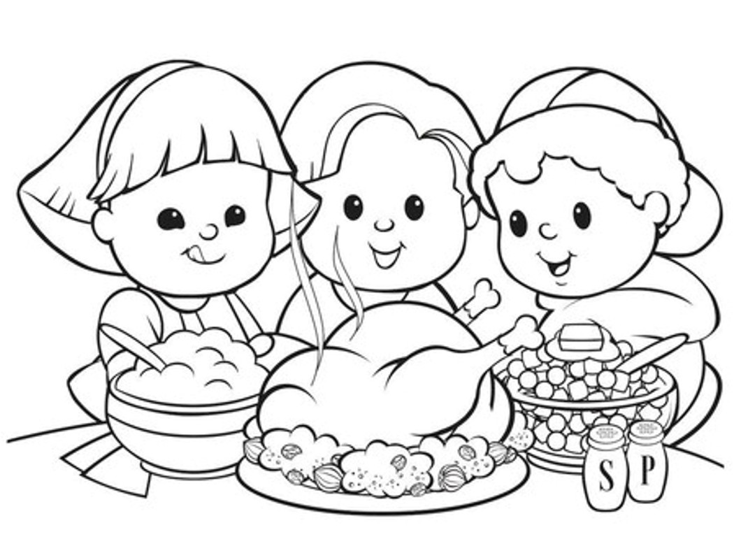 Incridible Cute Thanksgiving For Kids Coloring Page