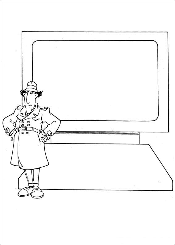 Inspector Gadget and Big Screen Coloring Page