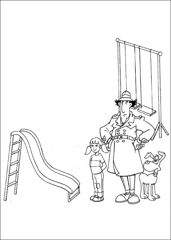 Inspector Gadget and Penny Coloring Page
