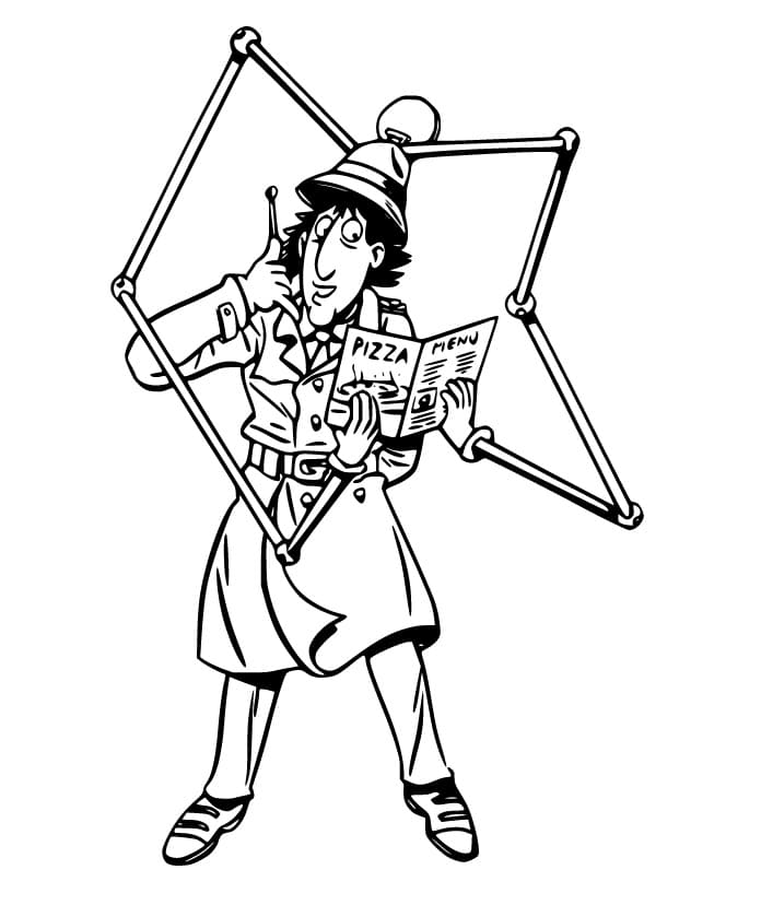 Inspector Gadget Ordering Pizza Coloring Page