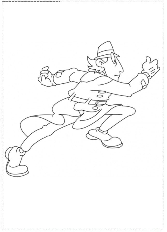 Inspector Gadget Running Fast Coloring Page