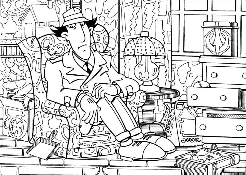 Inspector Gadget Sitting Coloring Page