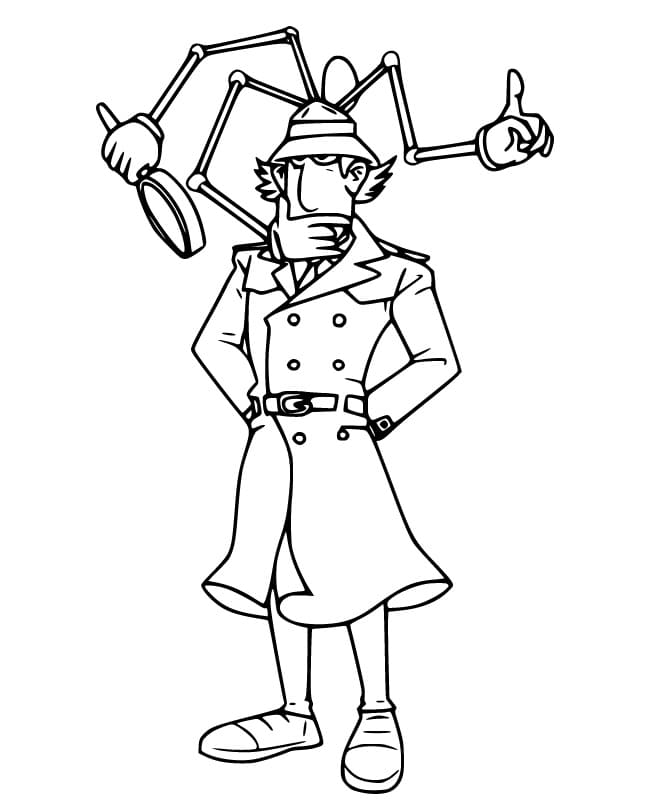 Inspector Gadget Thinking Coloring Page