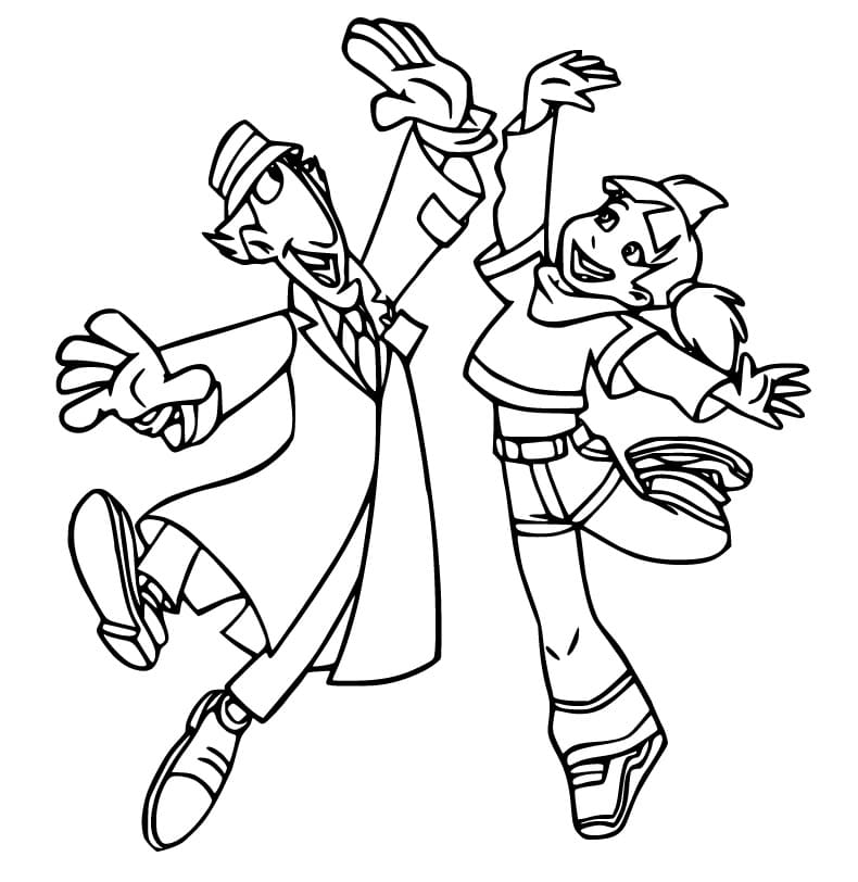 Inspector Gadget with Penny Coloring Page