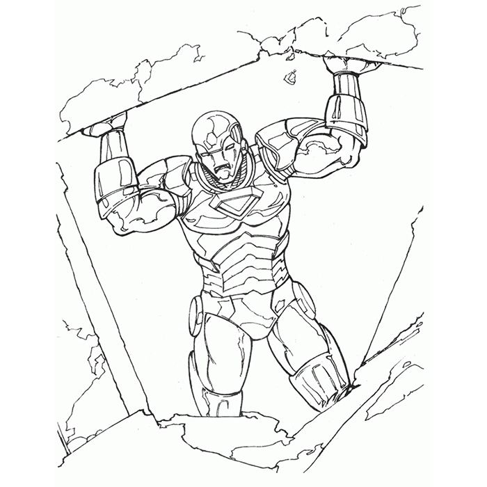 Iron Man 15 Superheros Coloring Page