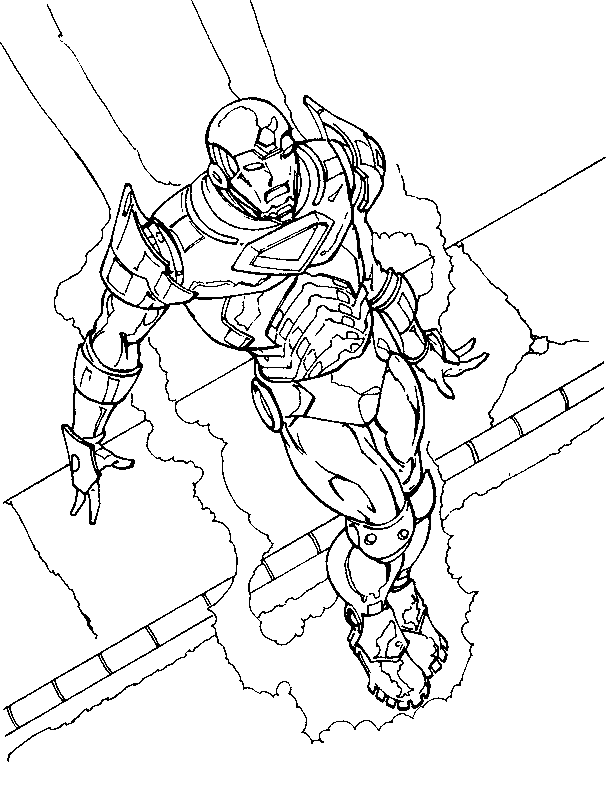 Iron Man 47 Superheros Coloring Page