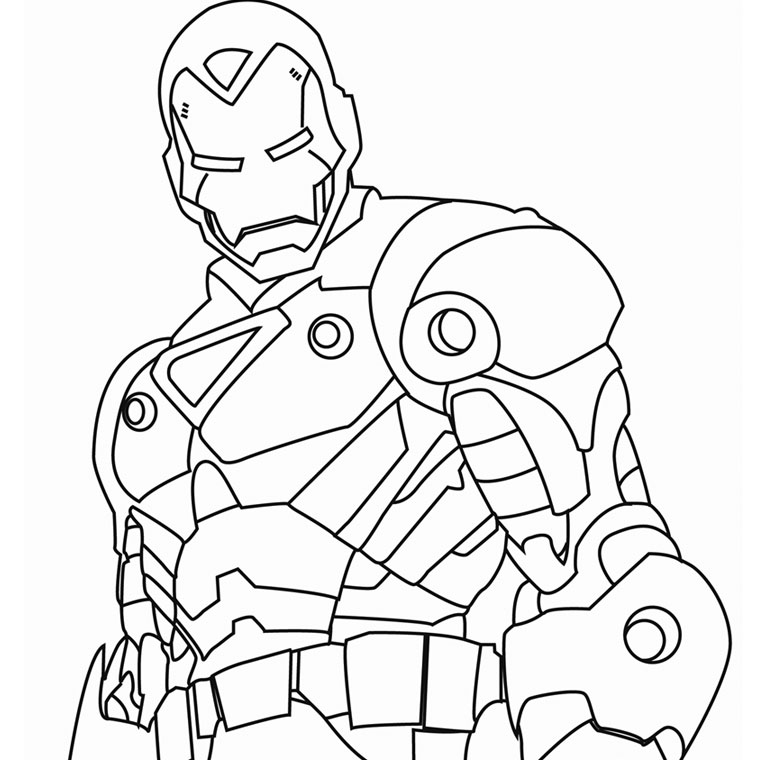 Iron Man 5 Superheros Coloring Page
