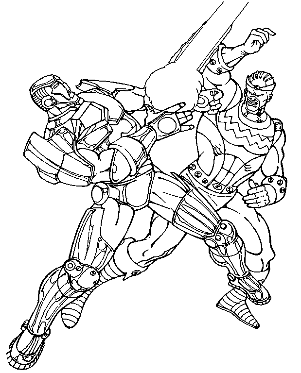 Iron Man Au Combat Superheros Coloring Page