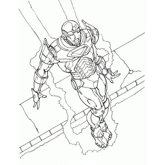Iron Man Et Son Armure Superheros Coloring Page