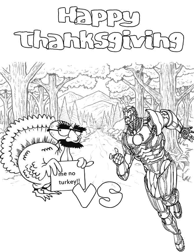 Iron Man Thanksgiving Coloring Page