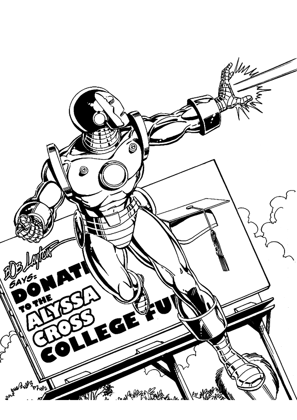 Iron Man Tir Superheros Coloring Page