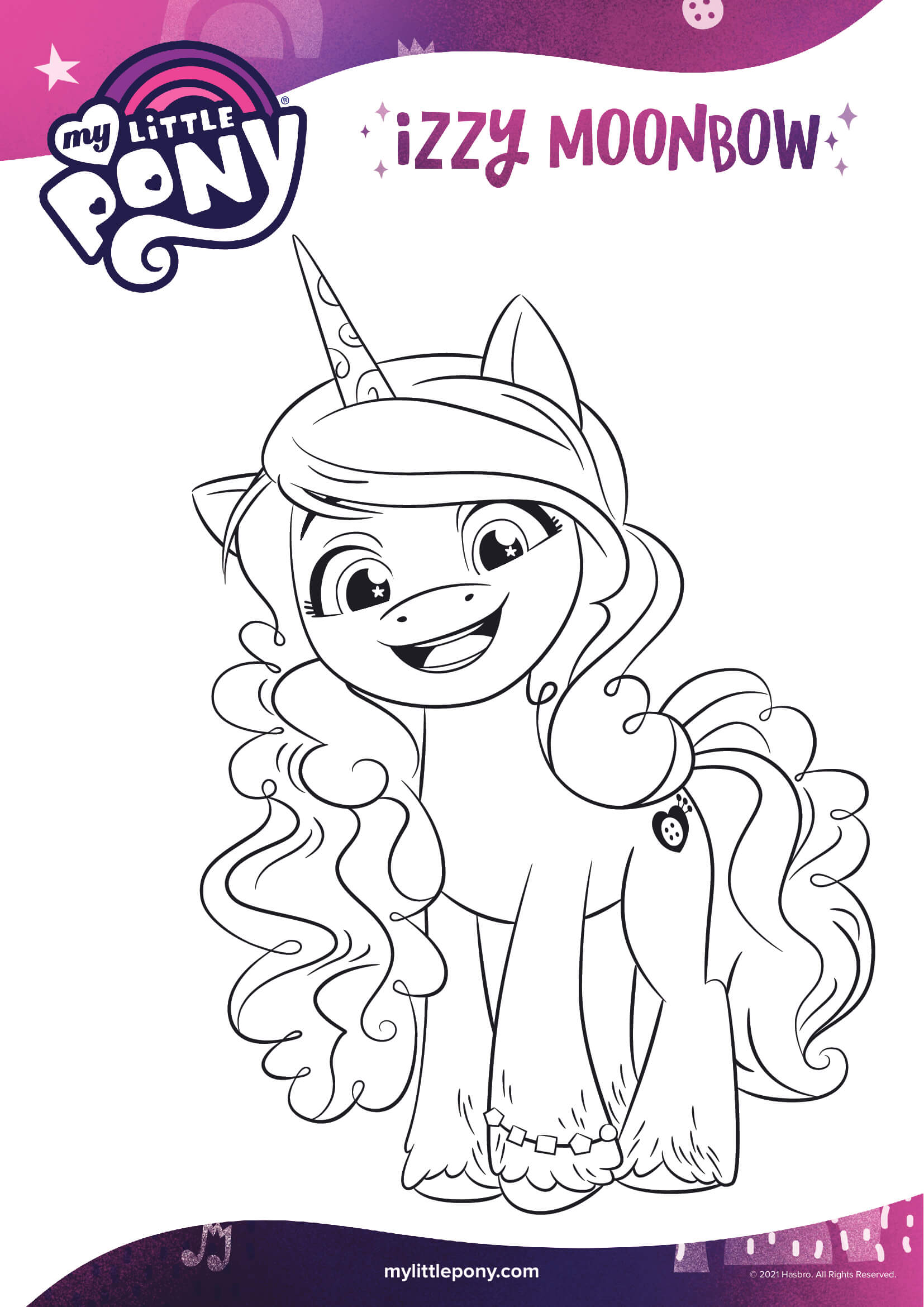 Izzy Moonbow Loves Crafting Mlp 5 Coloring Page