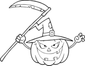 Jack O Lantern The  Evil Witch Coloring Page