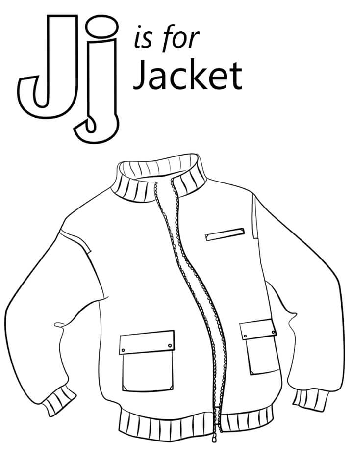 Jacket Letter J Coloring Page