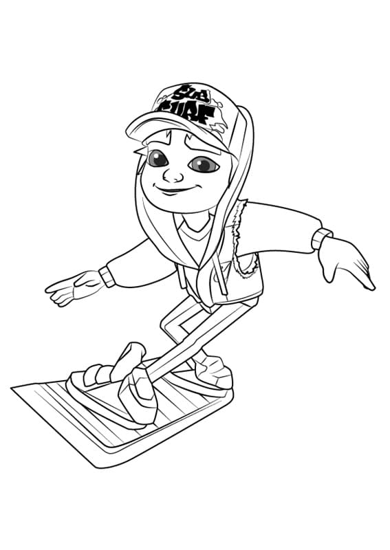 Jake Running from Subway Surfers Coloring Page
