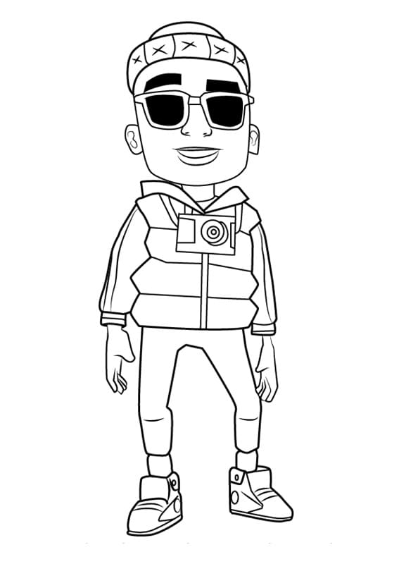 Jamie from Subway Surfers Coloring Page