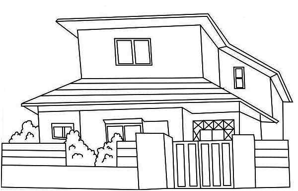 Japanese House Coloring Page