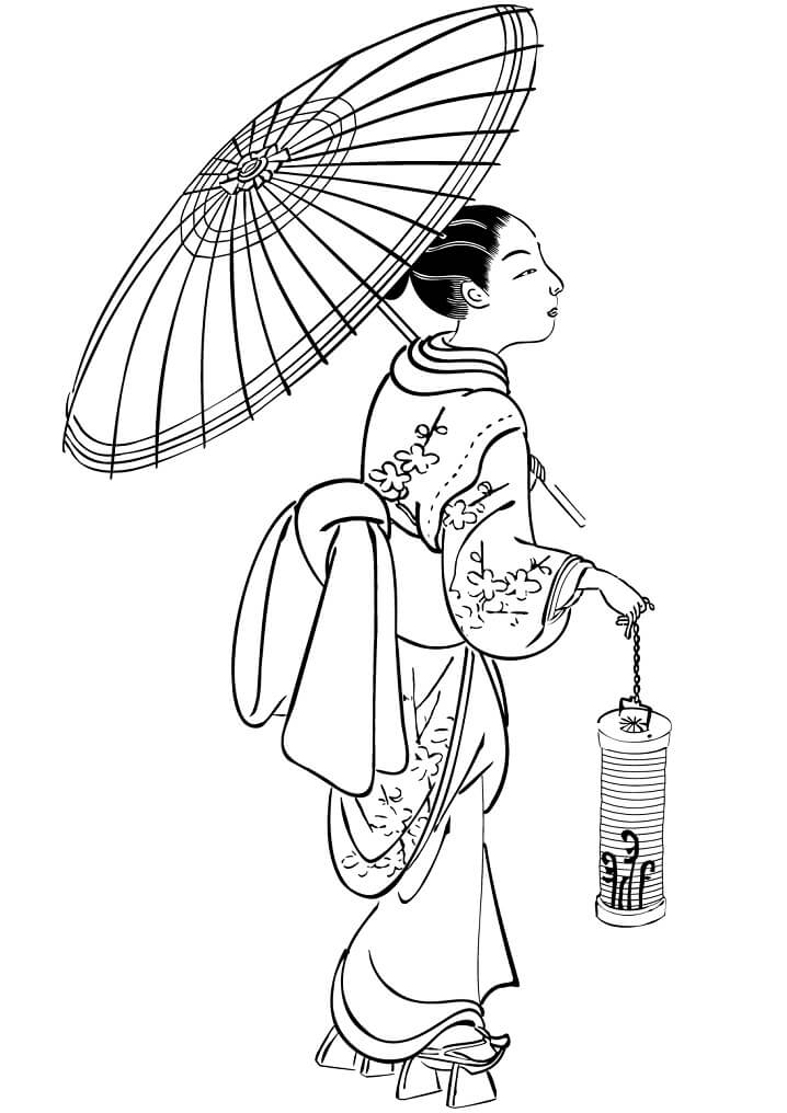 Japanese Woman with Umbrella