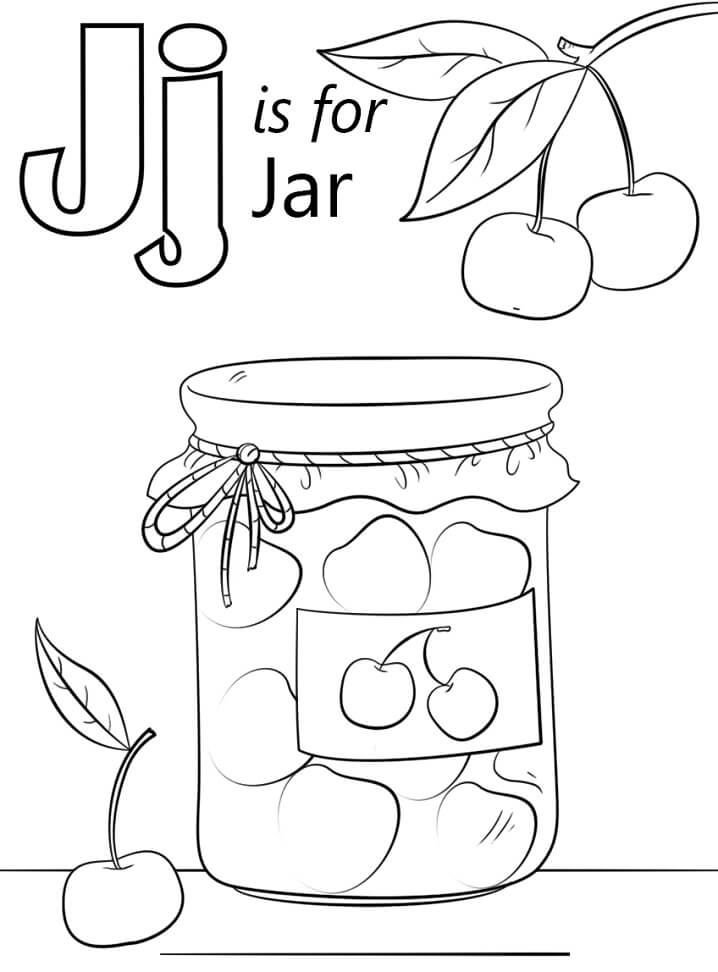 Jar Letter J Coloring Page