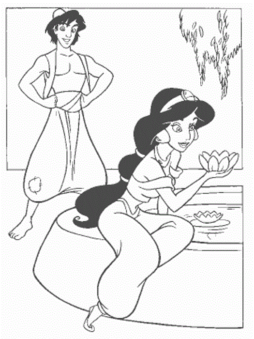 Jasmine And An Orchid Disney Sb99f Coloring Page