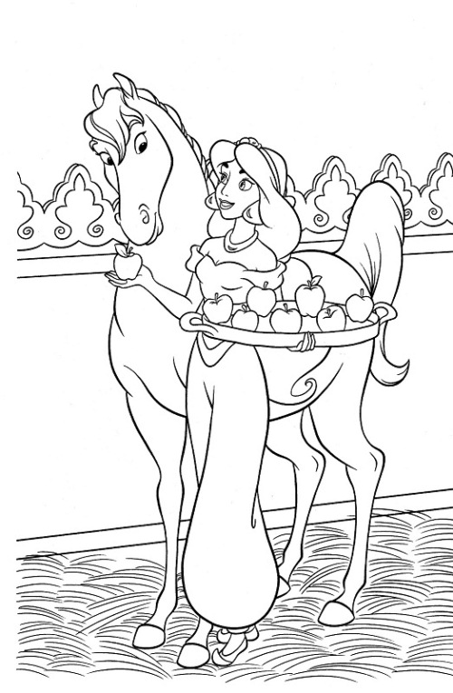 Jasmine And Midnight Disney S056b Coloring Page