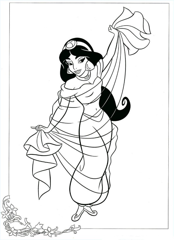 Jasmine Dancing Disney Princess Scb6c Coloring Page