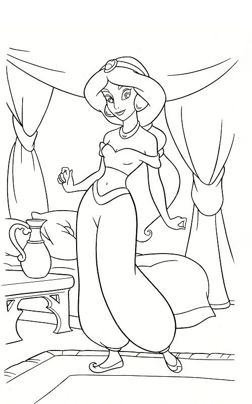 Jasmine Disney Princess Sa733 Coloring Page