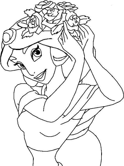 Jasmine Doing Her Hair Disney S736e Coloring Page