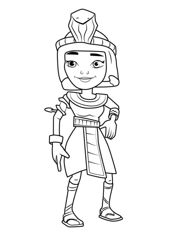 Jasmine from Subway Surfers Coloring Page
