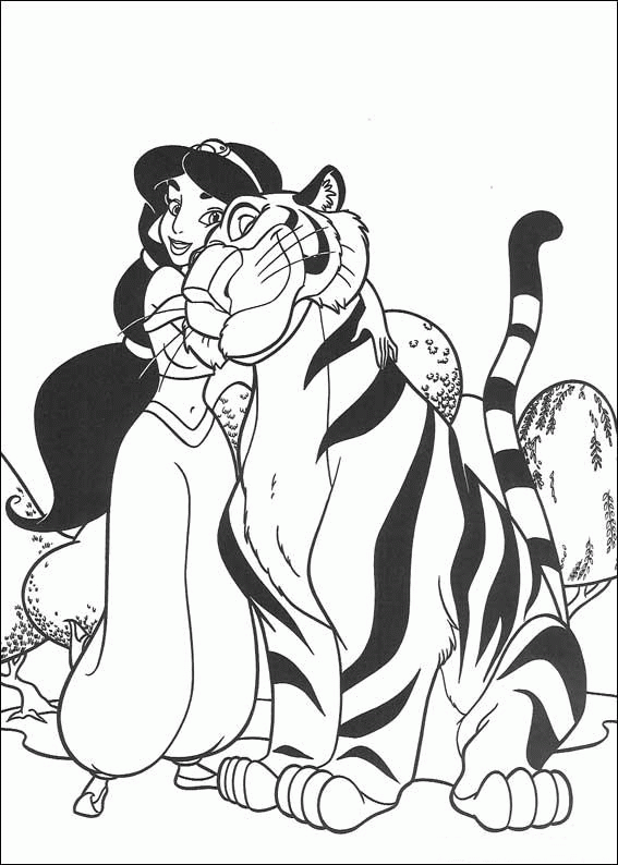 Jasmine Loves Tiger Disney S8d63 Coloring Page