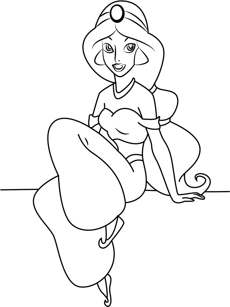 Jasmine Sitting Coloring Page