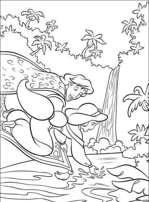 Jasmine Touches Water Disney S04c9 Coloring Page