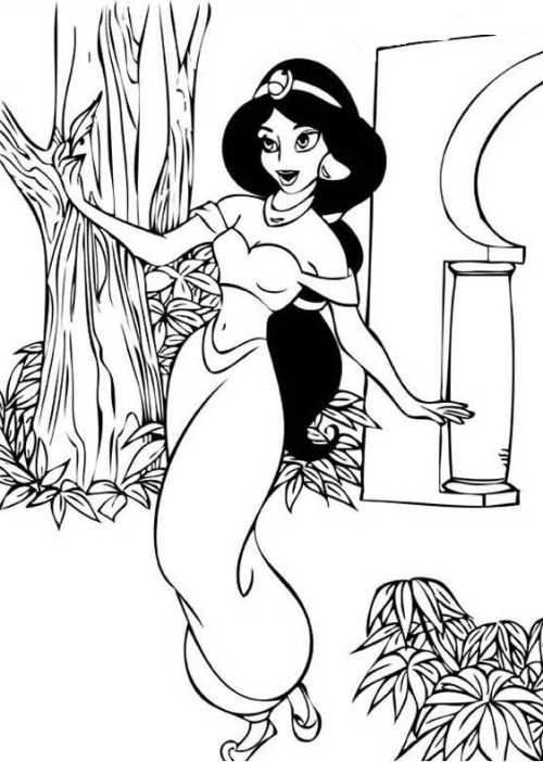 Jasmine Walking Like A Princess Disney Princess S0a2c Coloring Page