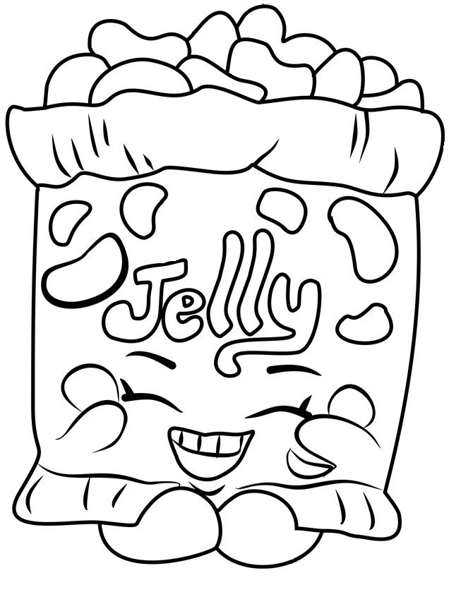 JELLY B Shopkin Coloring Page
