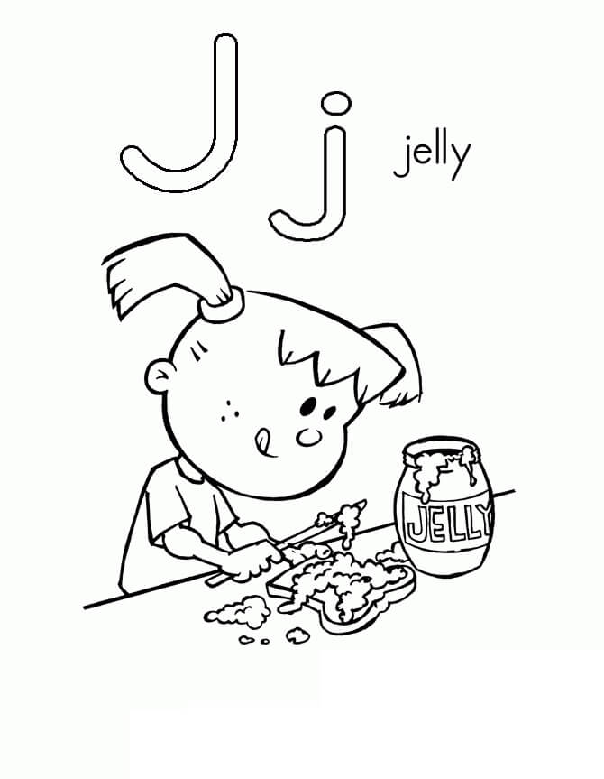 Jelly Letter J Coloring Page
