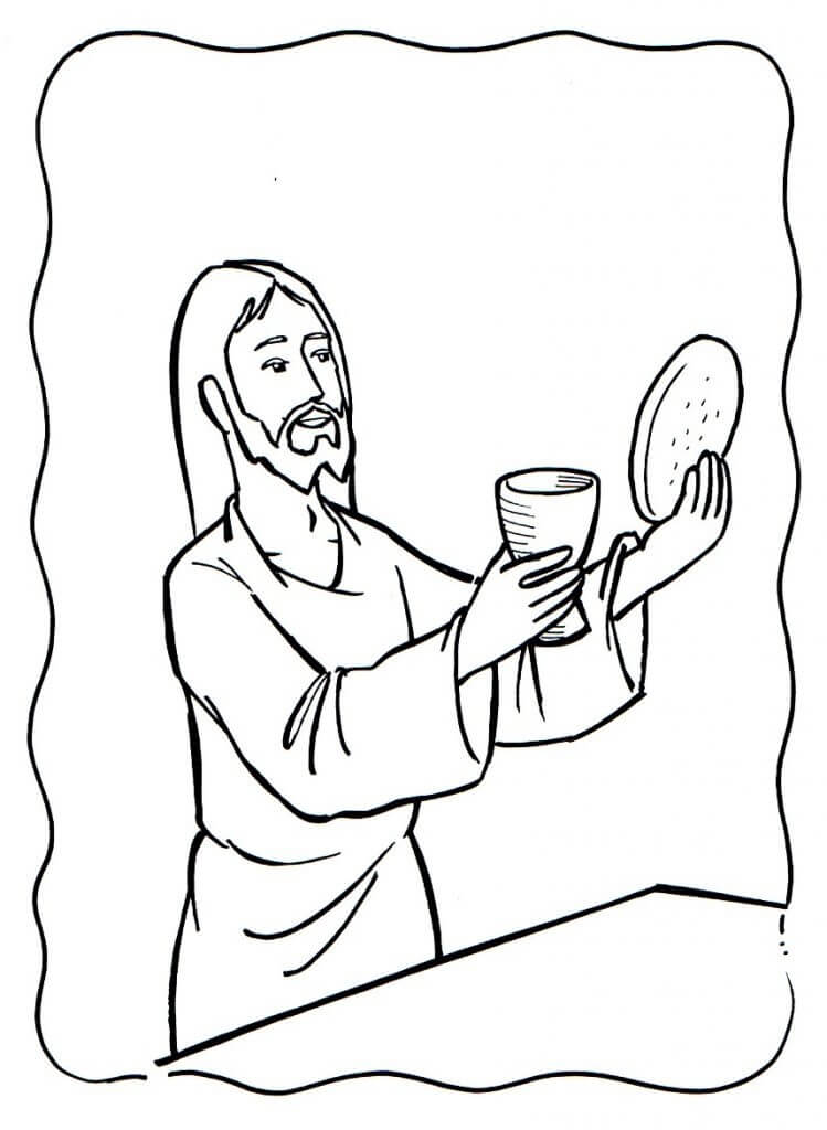 Cool Jesus Blood and Body Last Supper Coloring Page